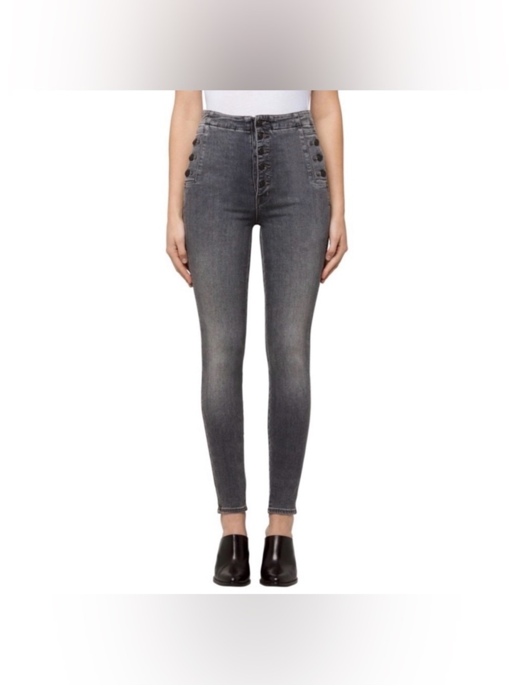 J brand natasha skinny jeans button fly gray Size 26